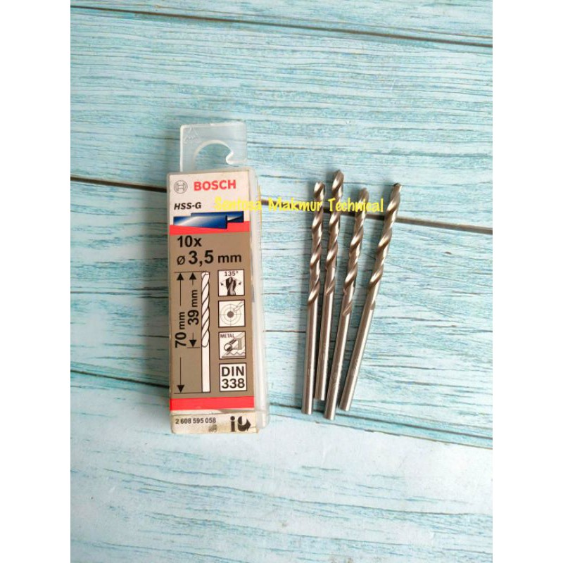BOSCH 3,5 MM Mata Bor Besi Kayu HSS-G Metal Drill Bits 3,5mm 3.5 3.5mm