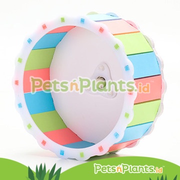 Mainan Roda Kandang Hamster - Silent Rainbow Wheel Ecoboard Import 15 CM