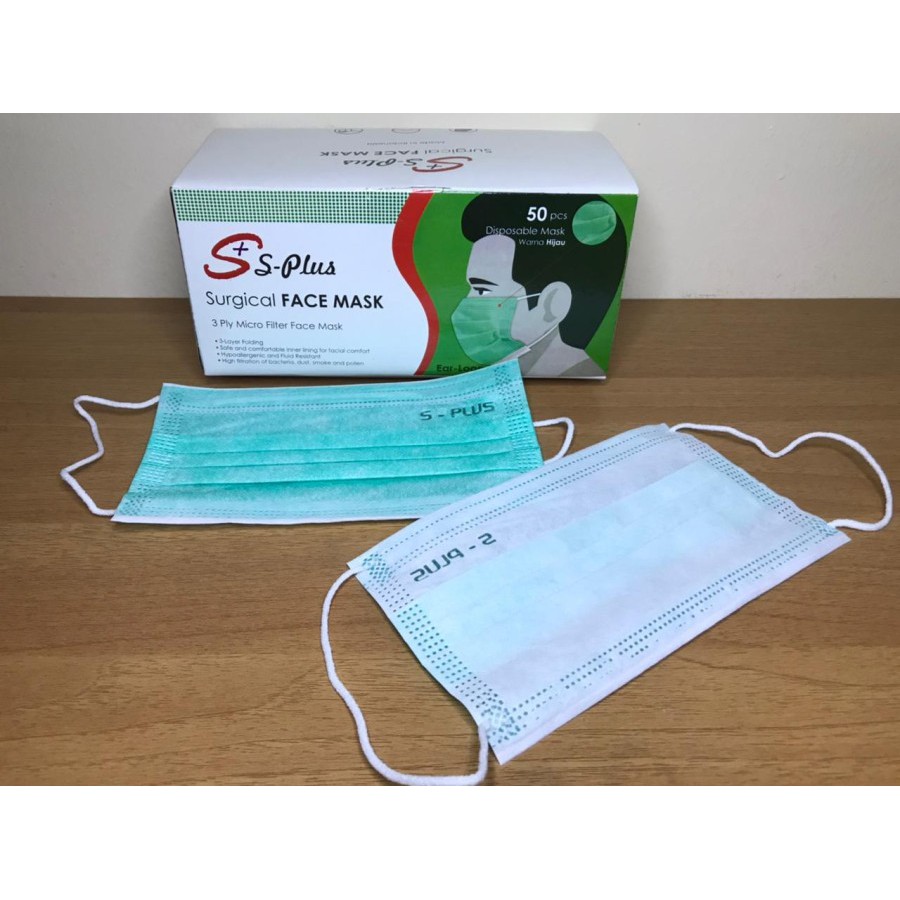 Face Mask S-Plus 3ply Masker Earloop