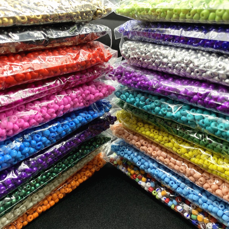 450g Manik-Manik Kaca Czech Warna-Warni Ukuran 2mm / 3mm