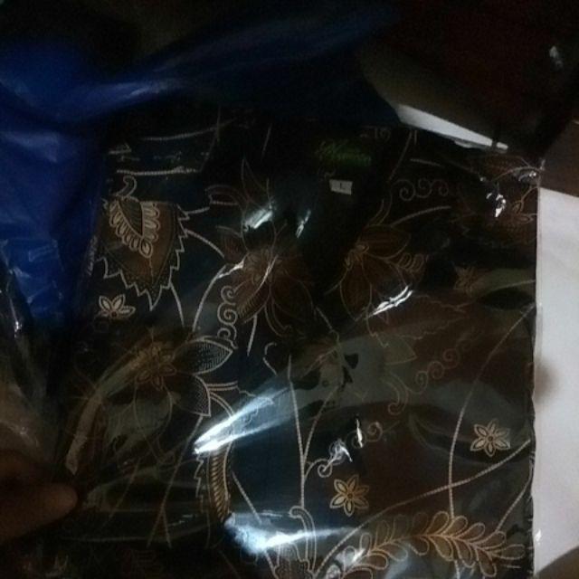 Kembang Biru Kemeja Batik Pria Full Furing Katun Primisima Batik Solo Batik Pria Warna Navy