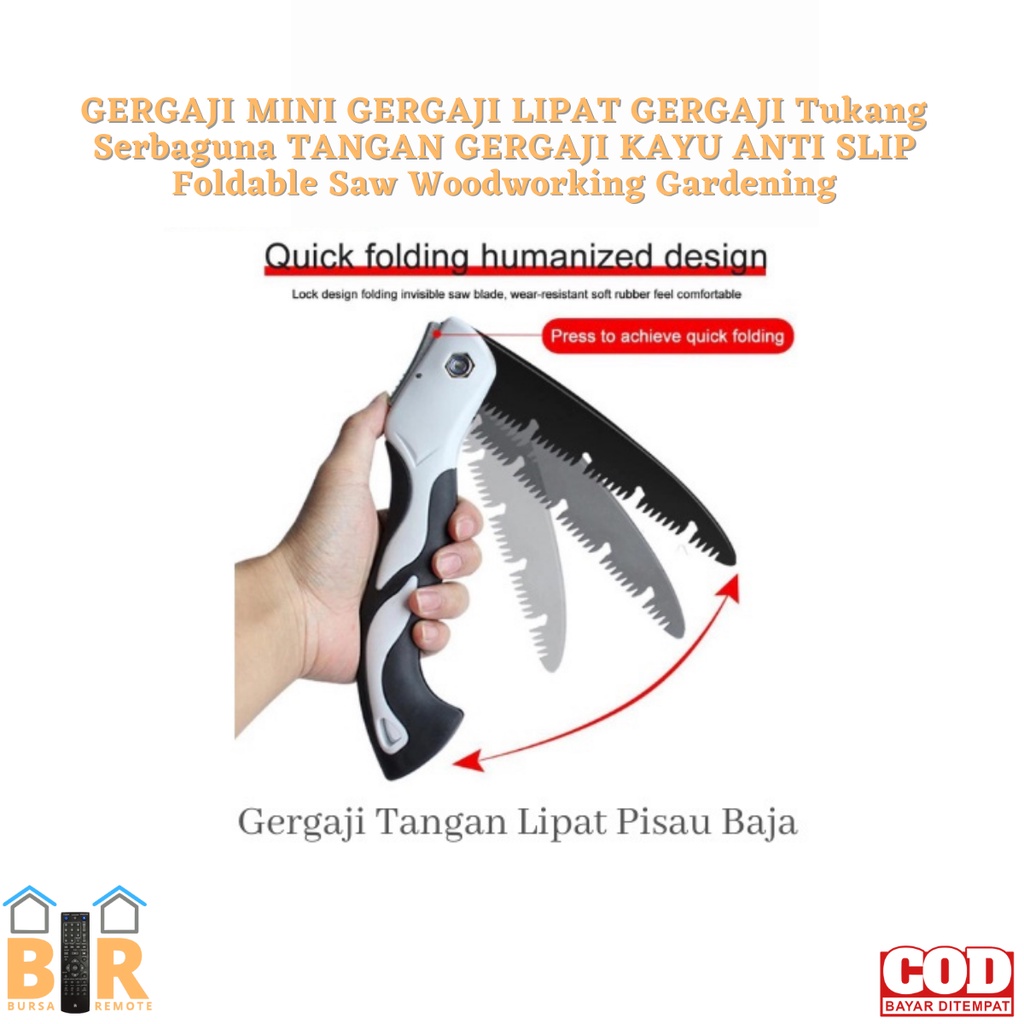 GERGAJI Mini Lipat GERGAJI Tukang Serbaguna GERGAJI KAYU ANTI SLIP Foldable Saw Woodworking Gardening