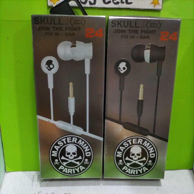 handset handsfree earphone puma skull fix in ear 24