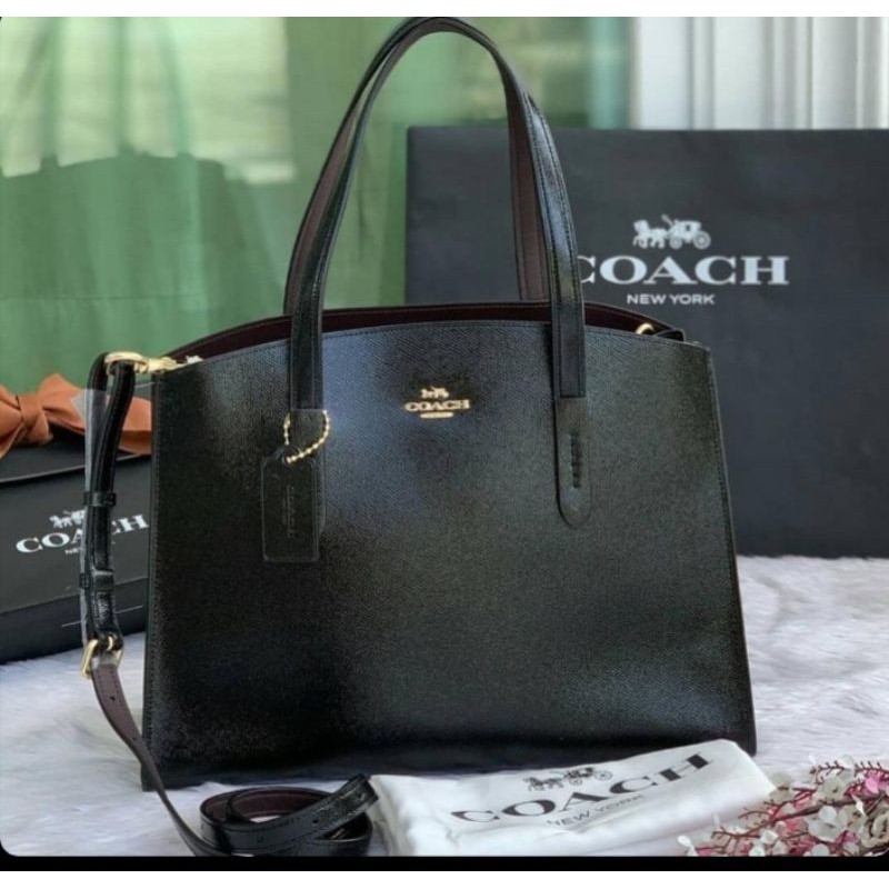 coach charlie carryall black 35