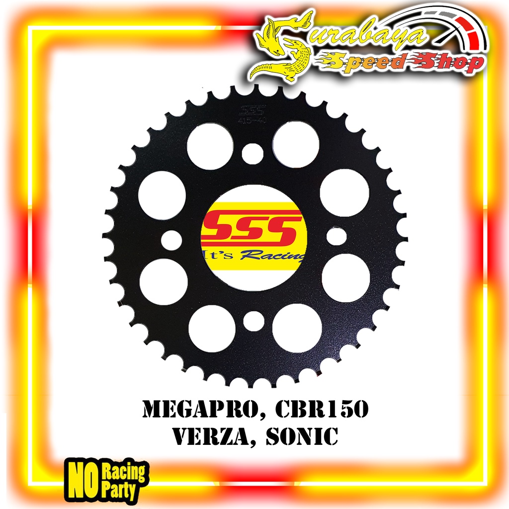 SSS Gear Belakang Hitam Steel Mega Pro CB 150R CBR 150 CB150R Led Sonic Verza New Megapro GL Pro 415