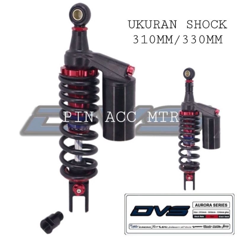 SHOCK SHOCKBREAKER BELAKANG TABUNG ATAS DVS UKURAN 310MM/330MM/BEAT/SKOOPY/VARIO/MIO/FINO/GENIO DLL