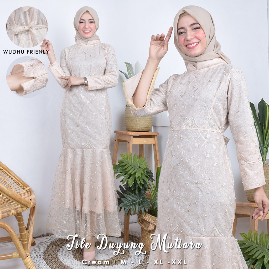 Gamis Duyung Full Tulle Mutiara