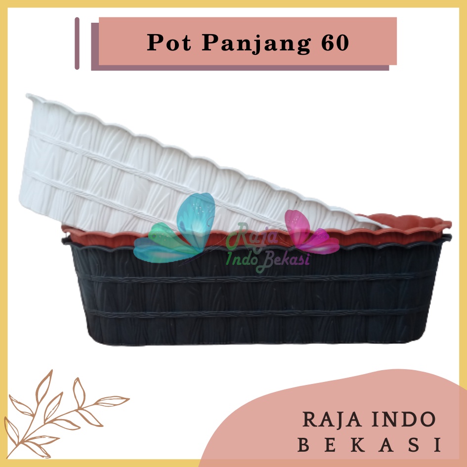 Rajaindobekasi Pot Segi Panjang Kayu 60 Putih Hitam Coklat Merah Bata CJP Pot Segi Persegi Panjang Plastik 60 70 Cm Besar Murah Pot Bunga Segi Panjang  Besar Hitam Putih