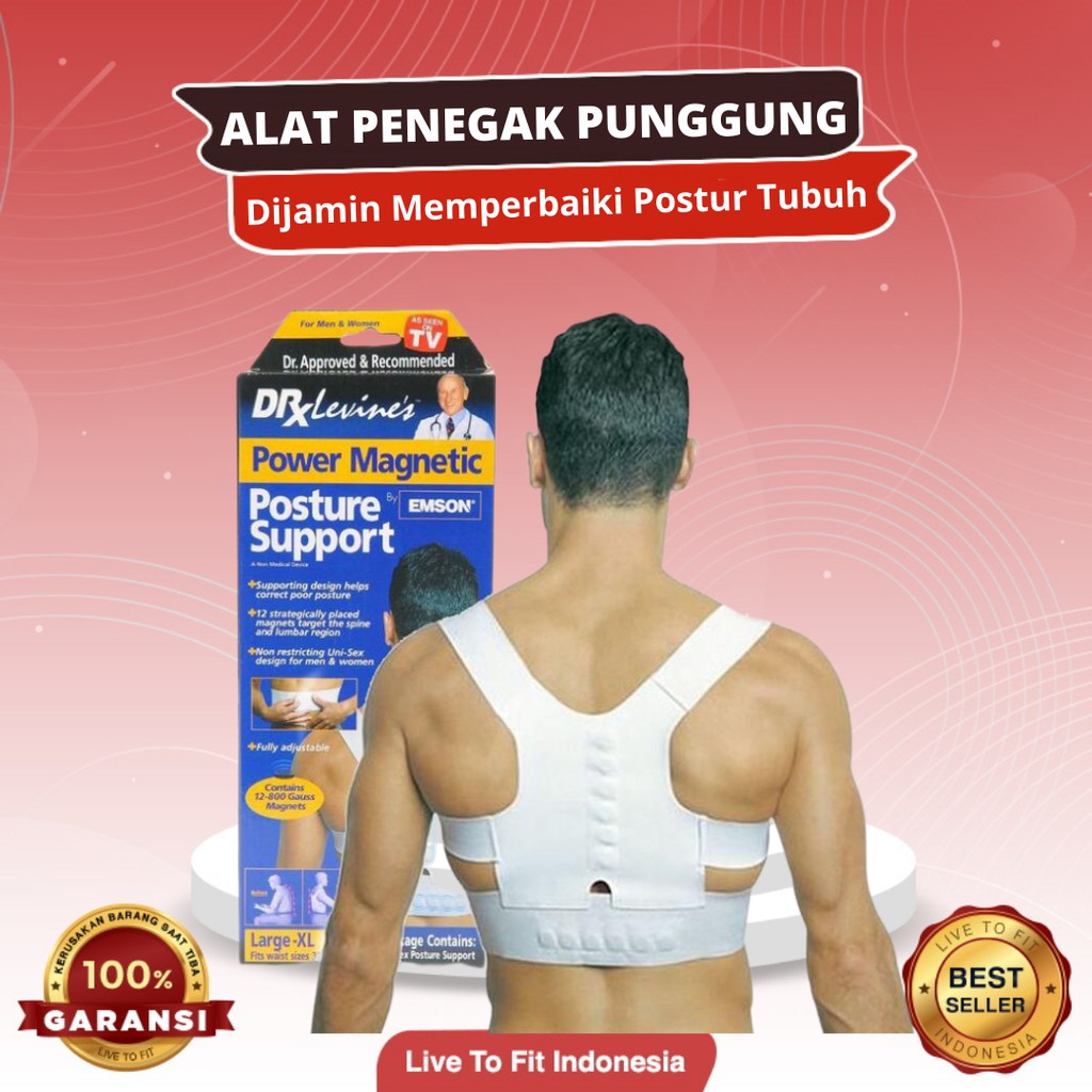 Power Magnetic Back Support Alat Terapi Penyangga Penegak Punggung  Pria Wanita  Posture