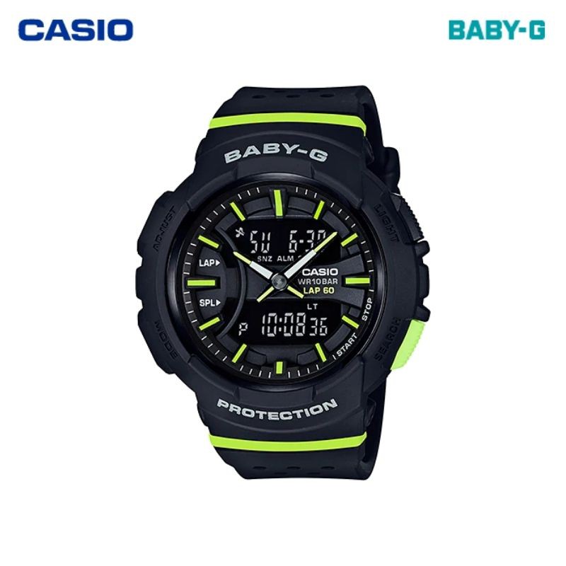 JAM TANGAN WANITA CASIO BABY-G BGA-240-1A2 ORIGINAL - BABYG BGA240 HITAM HIJAU