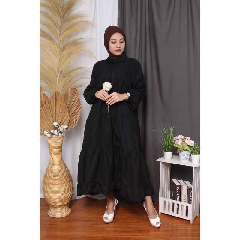 BEFAST - ZRD OOTD Wanita Dress NAKA / SOJIN MIDI DRESS / Dress Perempuan / LongDress Polos / Dress Casual Wanita / Dress Lengan Panjang / Dress Kondangan / Fashion Wanita Hijab