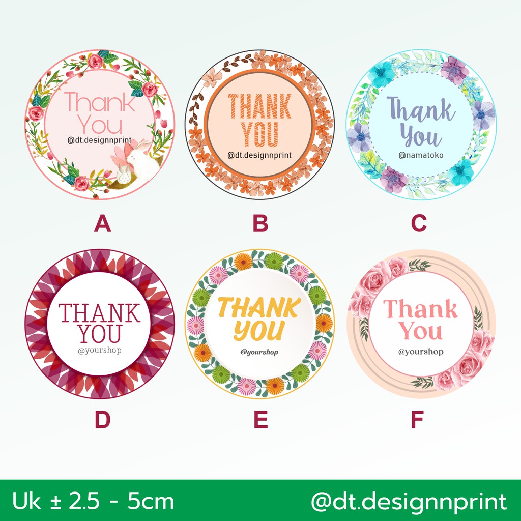 

STIKER BULAT BUNGA TULISAN THANK YOU CUSTOM (BISA TAMBAHKAN NAMA TOKO) UNTUK HADIAH ATAU PRODUK