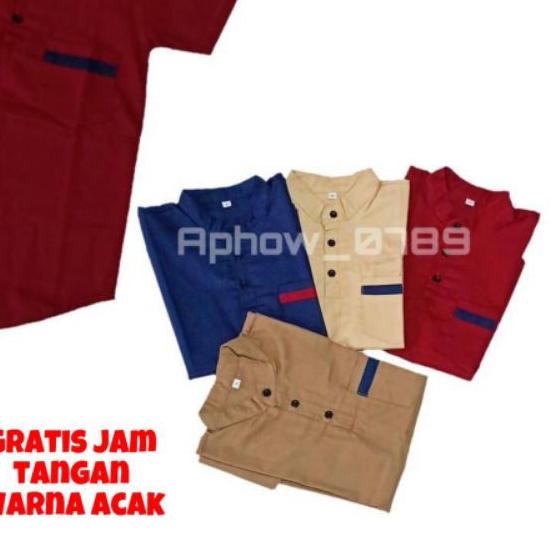 ☀ Baju koko anak laki laki usia 3-12 tahun baju koko turki kurta gratis jam tangan led ℮