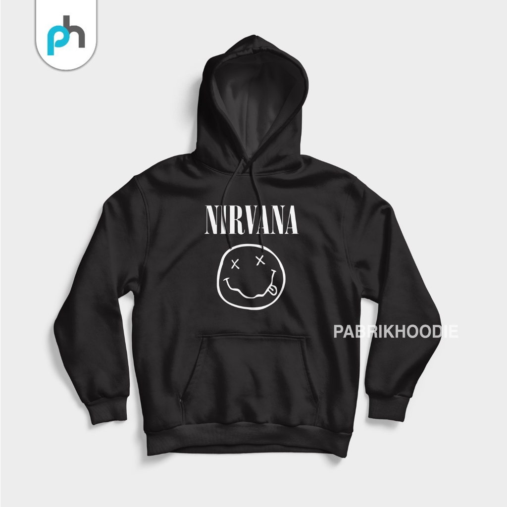PABRIKHOODIE - JAKET HOODIE JUMPER CUSTOM NIRVANA  ( SABLON ) M -XXL {PRIA &amp; WANITA)