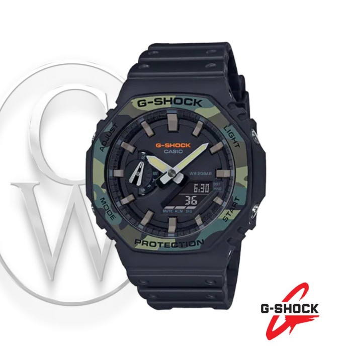 Jam Tangan Casio G-Shock GA-2100SU-1A / GSHOCK GA 2100SU 1A Pria Resin Digital Army Casual Sporty De