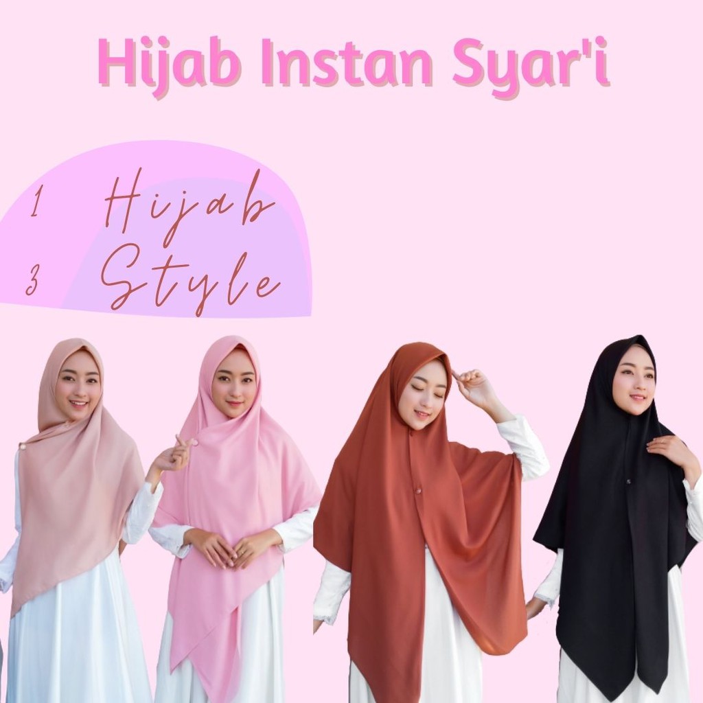 Jilbab Kancing Syar'i Ashfa / Jilbab Instan Kancing /Jilbab Instan Syar'i/ Jilbab Syar'i