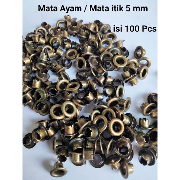 100 PCS MATA AYAM EYELET / MATA ITIK 5 MM WARNA ATG MATA ITIK MURAH AKSESORIS SEPATU DAN KEBUTUHAN L