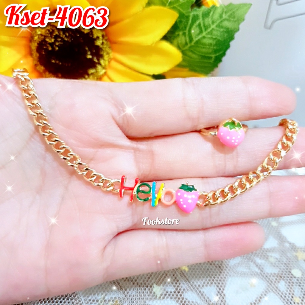 Set Gelang Rantai Anak Gratis Cincin 2 IN 1 Xuping Anti Alergi