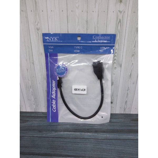 Rumah Gadgets-Sambungan kabel HDMI Male to HDMI FEMALE / PANJANG 30 cm
