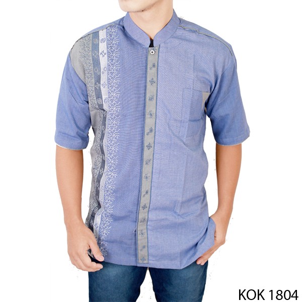 Baju Koko Pria Katun Biru – KOK 1804