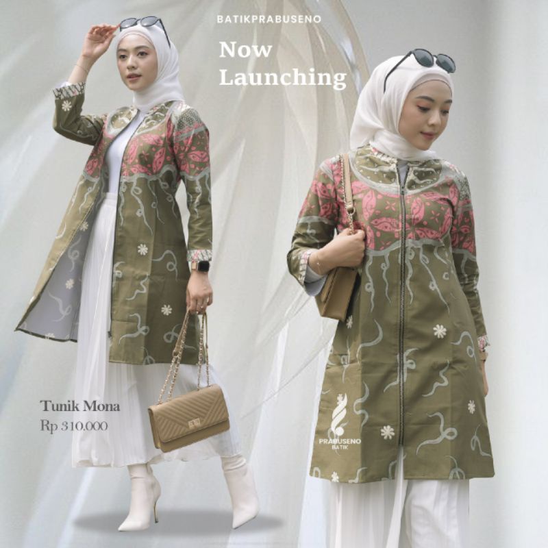 Mona Blouse Tunik Atasan Tunik Murah Kualitas Premium Original Prabuseno Seragam Batik Atasan Kerja 