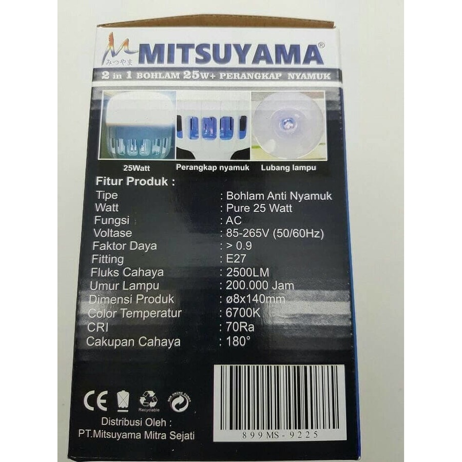 Bohlam Lampu LED 25 Watt + Perangkap Nyamuk Mitsuyama MS-9225 alat penerangan