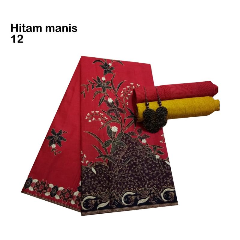 kain batik unggul jaya original h santoso hitam manis 12