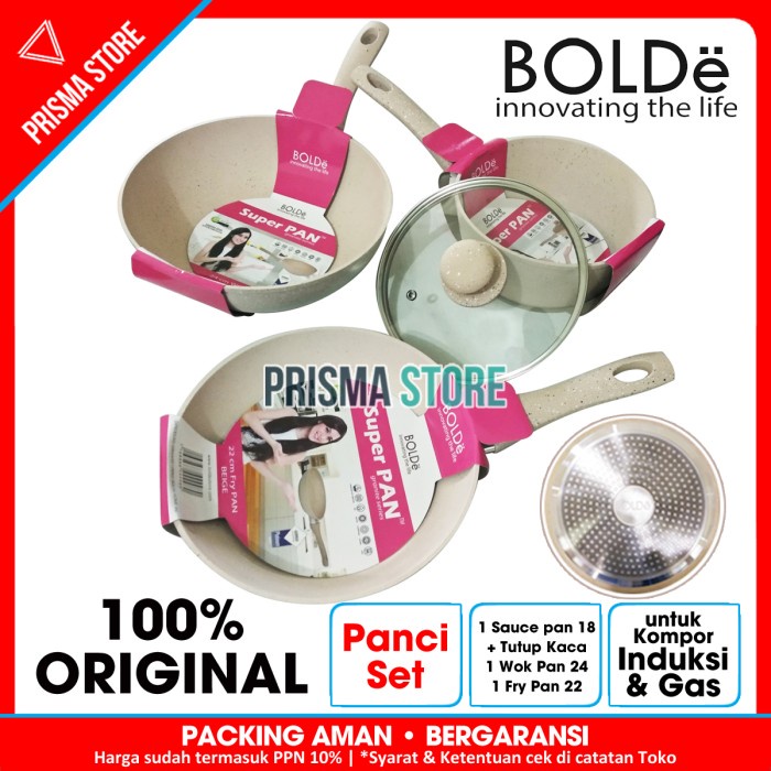 PROMO Bolde Super Pan Panci Set Granite Ceramic set