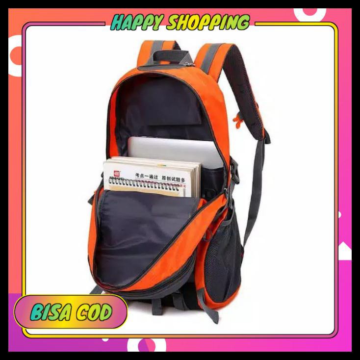 TAS RANSEL TAS SEKOLAH PRIA BACKPACK OUTDOOR USB - ORANGE