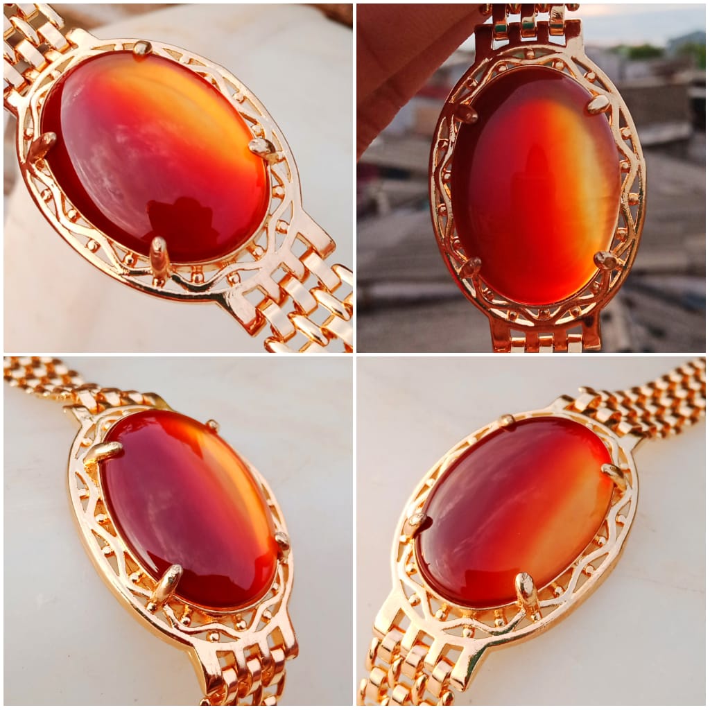 Rantai Gelang Batu Akik Yaman Dara / Yaman Madu Asli Natural Kristal