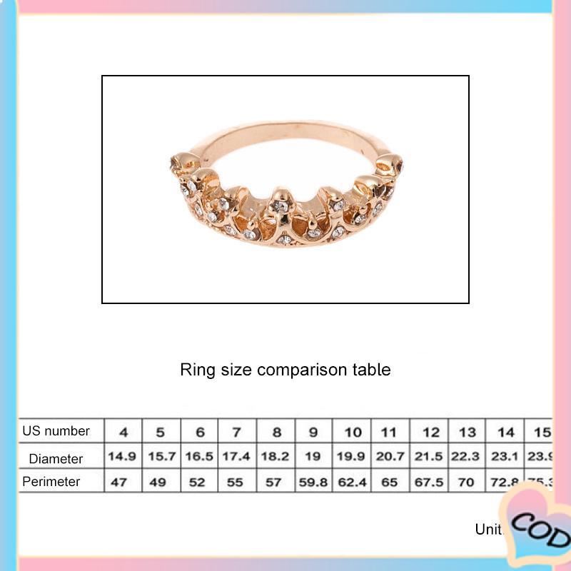 COD❤️ Bentuk Mahkota Fashion Ratu Temperamen Hollow Out Micro Diamond Engagement Wedding Ring-A.one