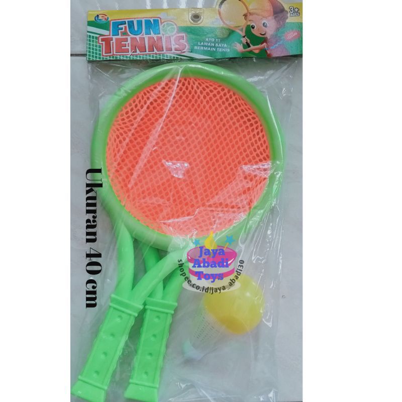 LU 7 - Mainan Raket Tenis Badminton bonus bola dan kok plastik warna Random LU7