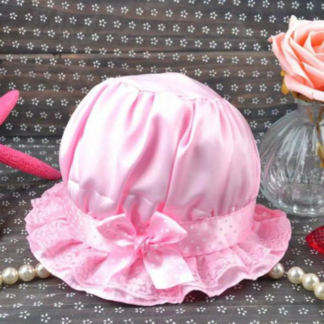 TOPI RENDA BAYI TOPI ANAK LUCUHigh Quality Unique Lovely Fashion Practical Lace Bowknot Unisex