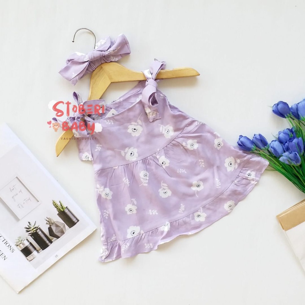 stoberi baby - BBB DRESS MAUREEN dress anak perempuan bayi motif bunga lucu free headband PART 2