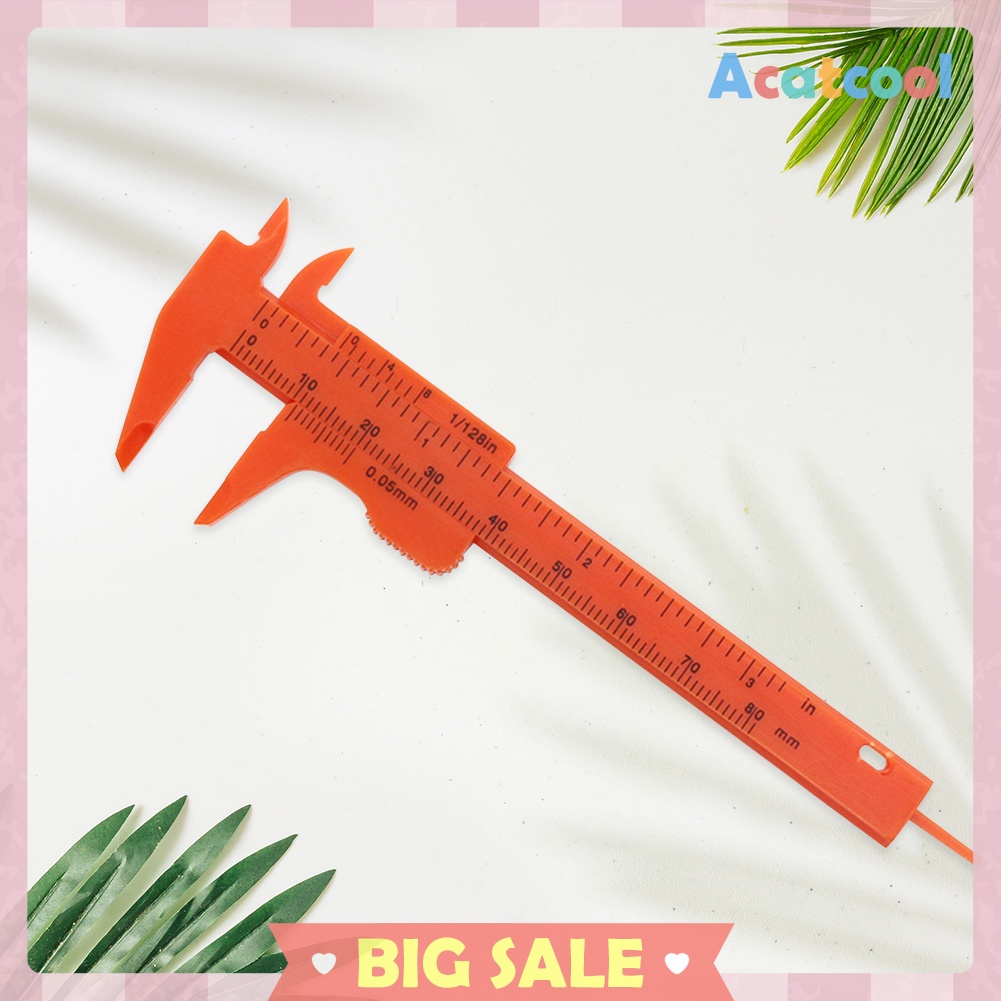 Mini 80mm Double Scale Plastic Vernier Caliper Ruler Gauge Measuring Tools