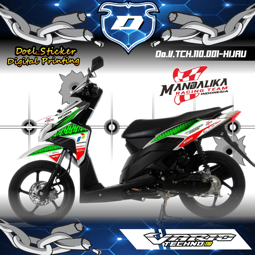 Striping VARIO CBS Dan TECHNO 110 Sticker List Variasi Mandalika Racing 001