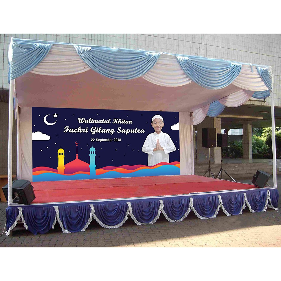 Banner Spanduk Latar Panggung Walimatul Khitanan Anak Ukuran 4m X 2m Shopee Indonesia