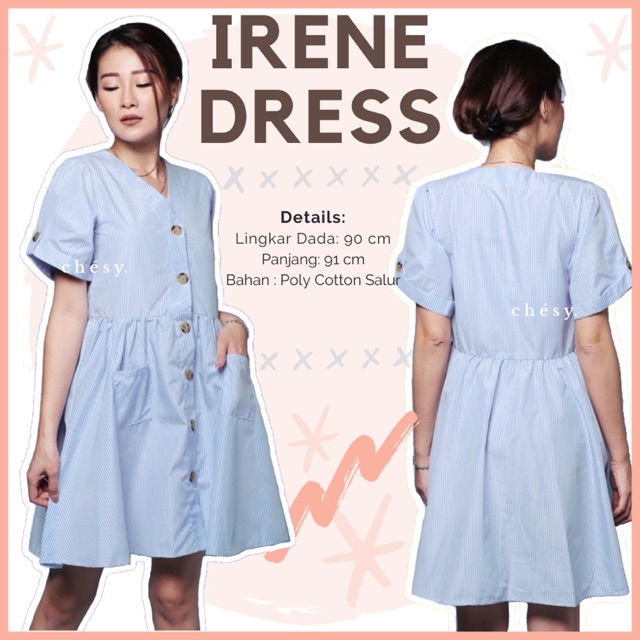 

IRENE DRESS • 1 Warna • Free gifts + Cute packaging • Biru • Sky Blue