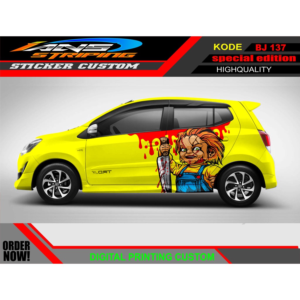 STIKER VARIASI MOBIL AYLA / STICKER HONDA JAZZ / STICKER DECAL MOBIL JAZZ / DECAL STICKER MOBIL