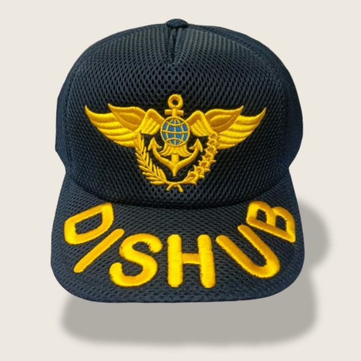 TOPI KOMANDO WING DISHUB BORDIR TIMBUL READY DENGAN LIS TAMBANG DAN TANPA LIS DONGKER EMBLEM