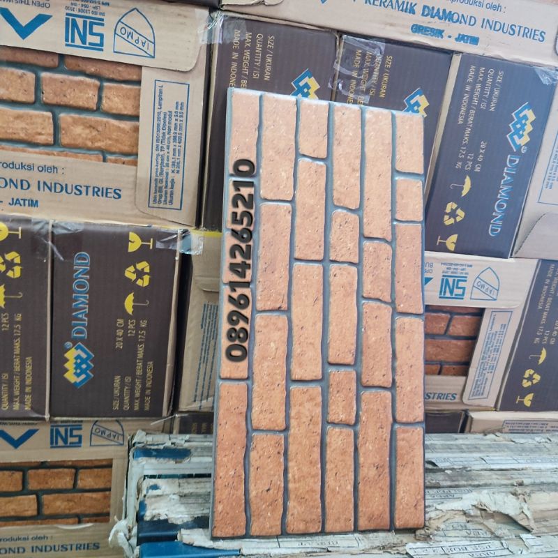 kramik 20x40 bata merah kecak terakota diamon