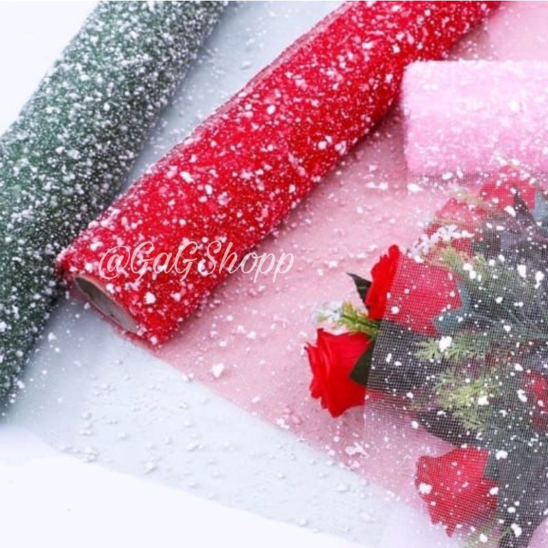 

[ 1 ROLL = 4 YARD ] Snow Tile Roll / Kain Tile Salju / Snowy Wrapping Paper / Flower Wrapp / Kertas Buket