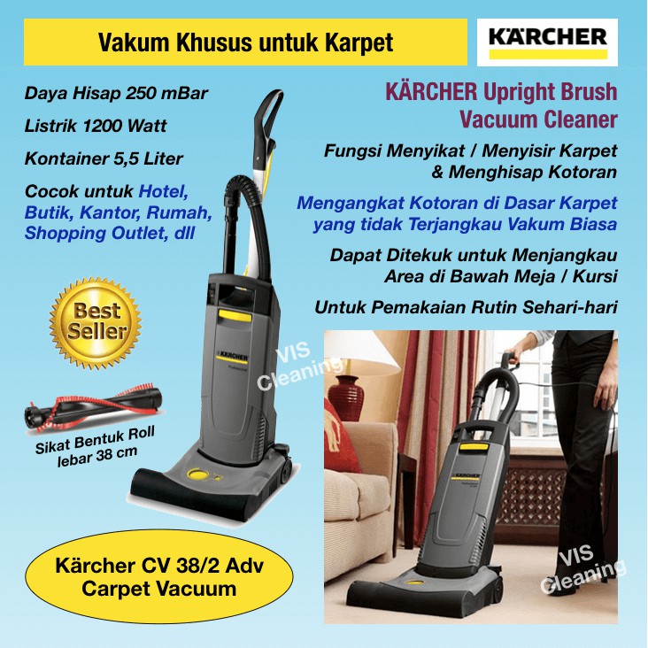 Carpet Vacuum Karcher CV 38/2 Adv ( Vakum Khusus Karpet )