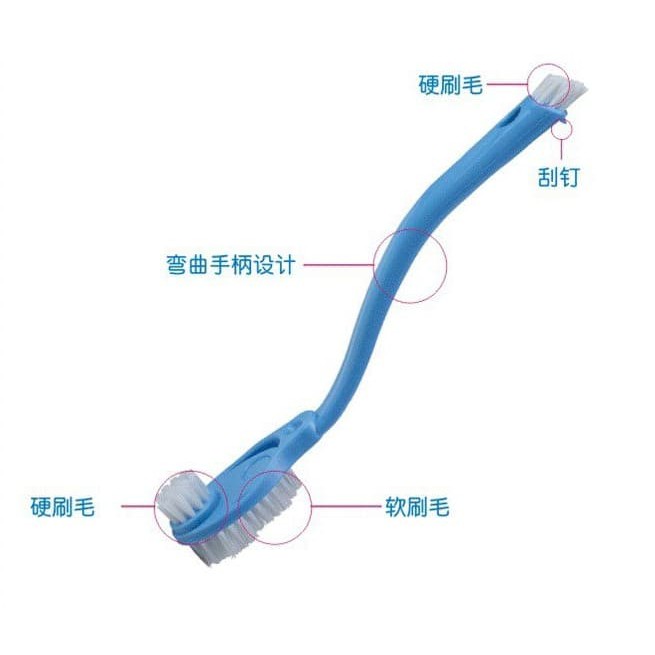 Sikat Pembersih Sepatu Triple Bulu 3 in 1 Shoes Brush tiga sisi clean tools serbaguna dapur kitchen-5