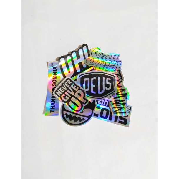 

Stiker Brand Isi 8pcs Hologram High Quality Waterproof Tumblr Pop Art Decal