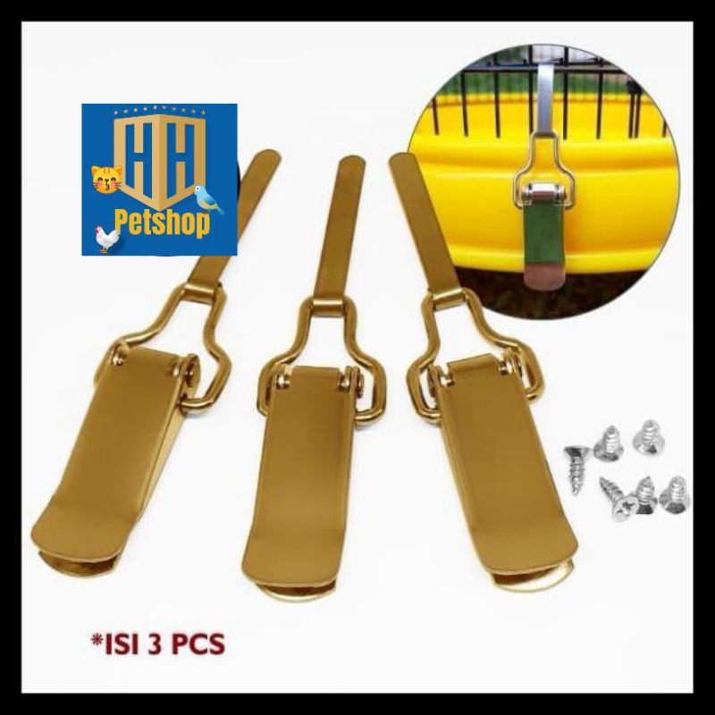 Klem Koper Gold Emas  Tebok Sangkar Burung lovebird murai