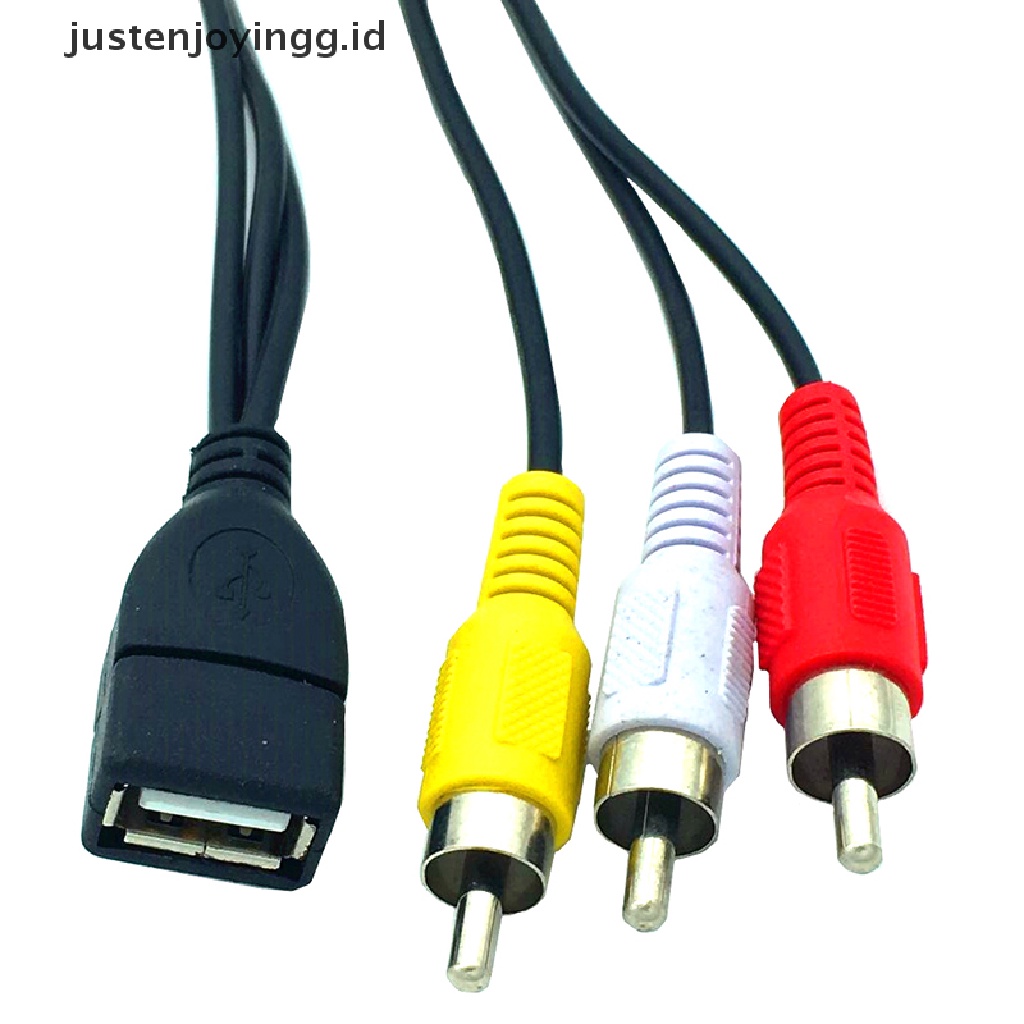 Kabel adapter usb 2.0 female to 3 rca male a / v Panjang 5ft / 1.5m