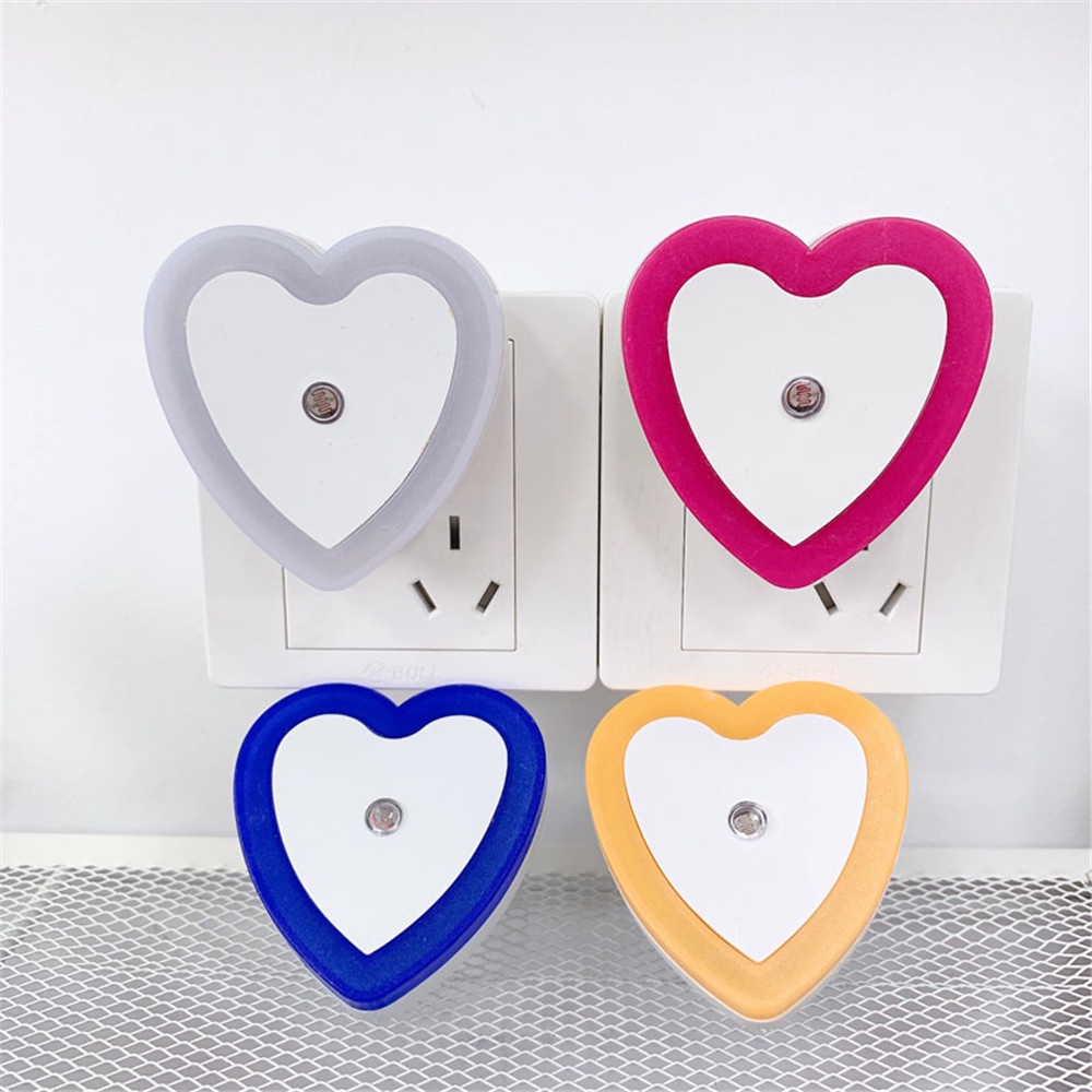 【COD Tangding】4 Colors American Wire Gauge LED Night Light Intelligent Light-controlled Heart-shaped Night Light