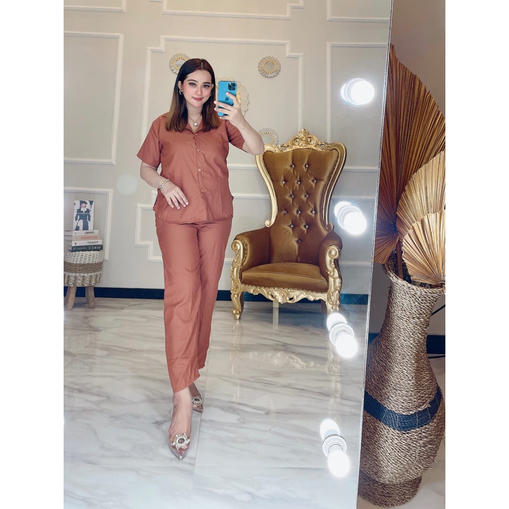 SET. PIYAMA DEWASA POLOS #SETELAN WANITA POLOS LENGAN PENDEK  TERLARIS#SET.BABYDOLL TERMURAH