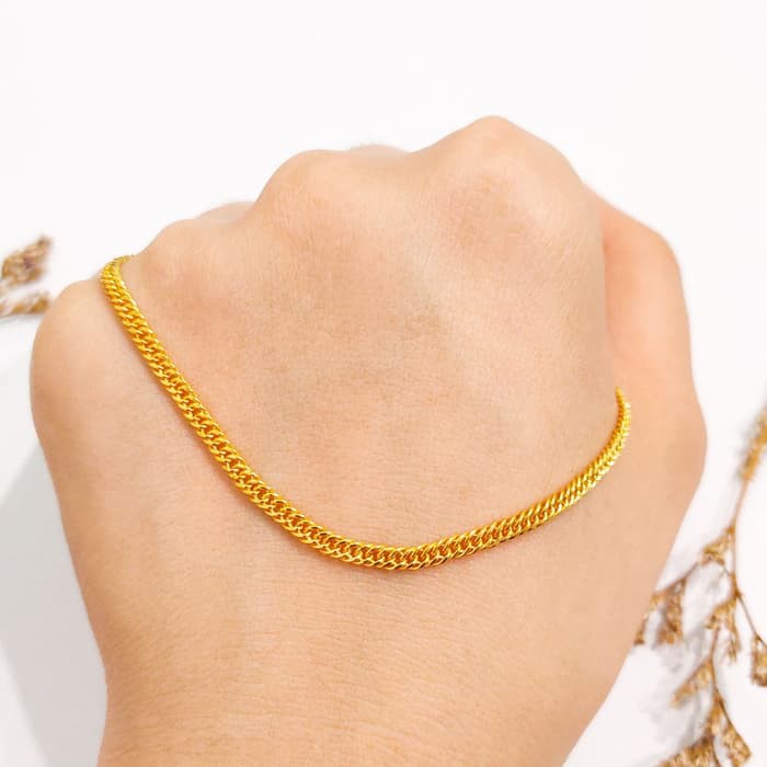 Grosir Kalung wanita model holo simpel keren emas asli Keren